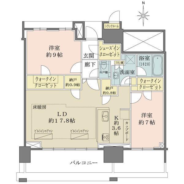 二か所のウォークインクローゼット、二か所の納戸、シューズインクロゼット、トランクルーム等豊富な収納。