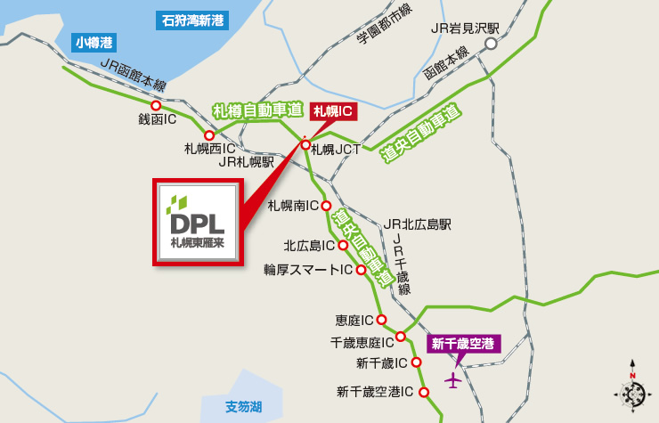 DPL札幌東雁來地図