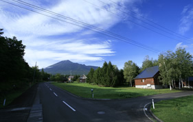 分譲地內(nèi)から巖手山を望む