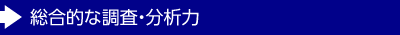 総合的な調査?分析力