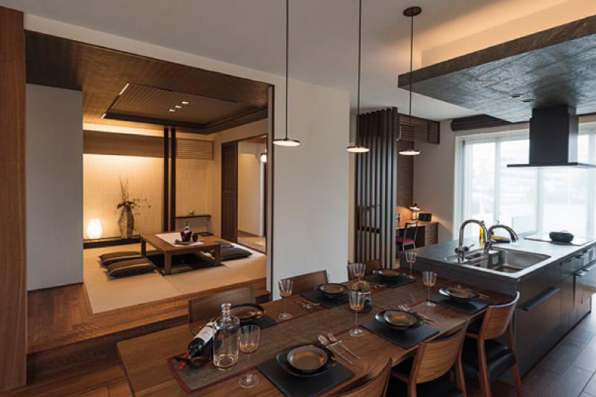 ダイニングとアイランドキッチン