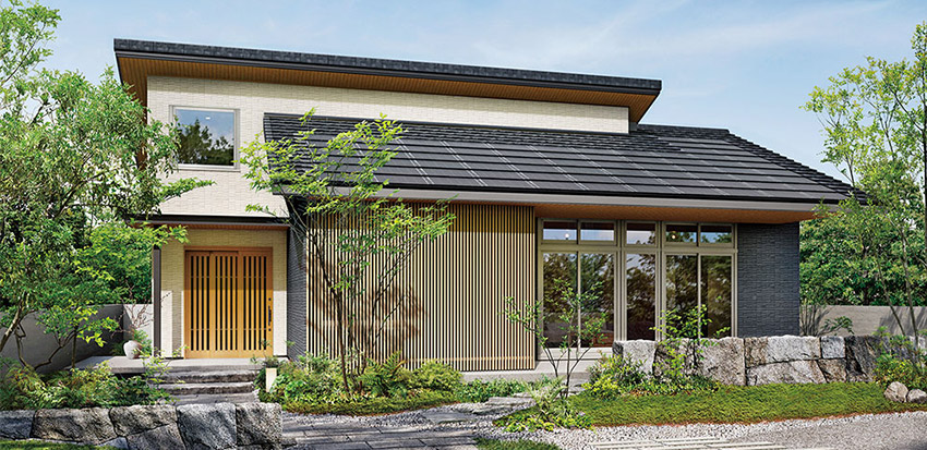 和モダンな平屋の外観