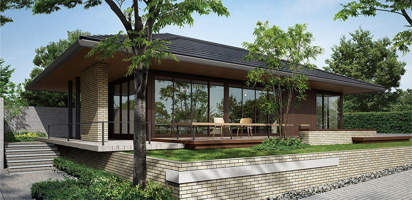 シンプルな平屋の外観