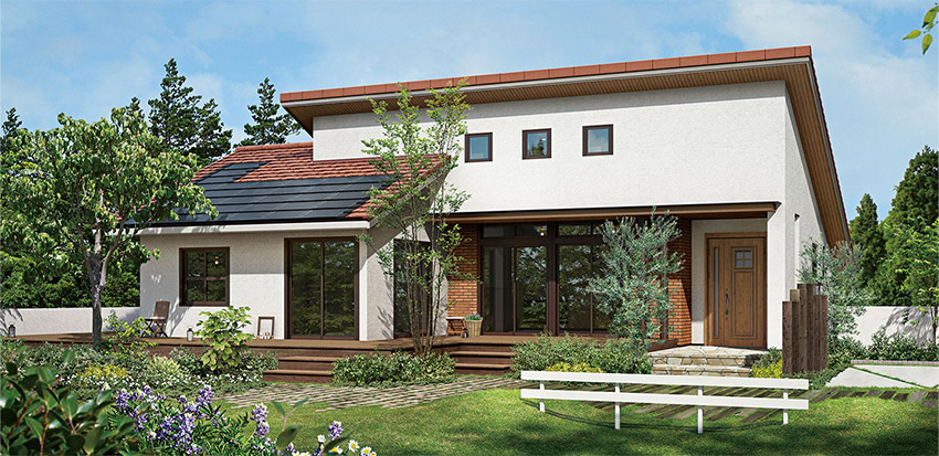 ナチュラルな平屋の外観