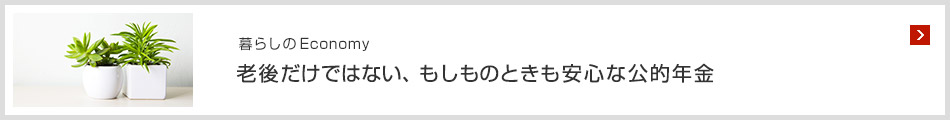 暮らしのEconomy 老後だけではない、もしものときも安心な公的年金