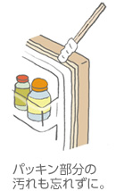 パッキン部分の汚れも忘れずに。