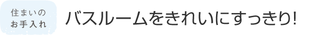 住まいのお手入れ バスルームをきれいにすっきり!
